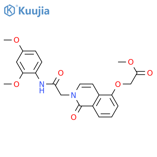 methyl 2-(2-{(2,4-dimethoxyphenyl)carbamoylmethyl}-1-oxo-1,2-dihydroisoquinolin-5-yl)oxyacetate structure
