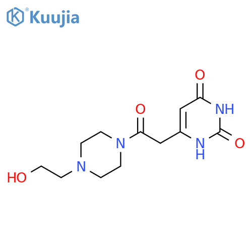 6-{2-4-(2-hydroxyethyl)piperazin-1-yl-2-oxoethyl}-1,2,3,4-tetrahydropyrimidine-2,4-dione structure