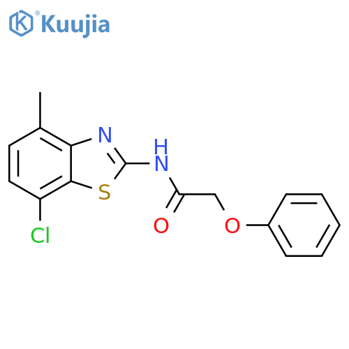 N-(7-chloro-4-methyl-1,3-benzothiazol-2-yl)-2-phenoxyacetamide structure