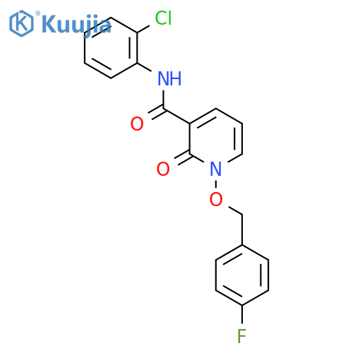 N-(2-chlorophenyl)-1-(4-fluorophenyl)methoxy-2-oxo-1,2-dihydropyridine-3-carboxamide structure