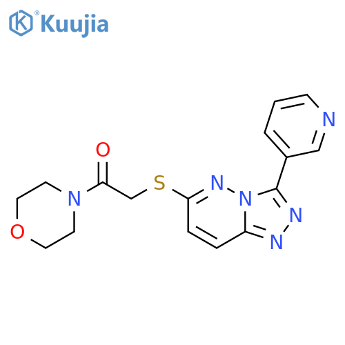 1-(morpholin-4-yl)-2-{3-(pyridin-3-yl)-1,2,4triazolo4,3-bpyridazin-6-ylsulfanyl}ethan-1-one structure