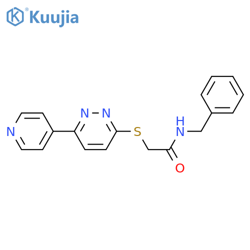 N-benzyl-2-{6-(pyridin-4-yl)pyridazin-3-ylsulfanyl}acetamide structure
