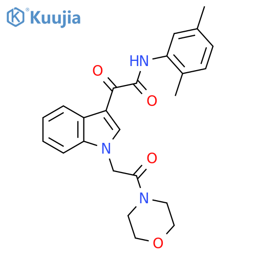 N-(2,5-dimethylphenyl)-2-{1-2-(morpholin-4-yl)-2-oxoethyl-1H-indol-3-yl}-2-oxoacetamide structure