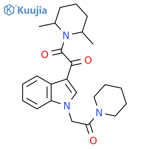1-(2,6-dimethylpiperidin-1-yl)-2-{1-2-oxo-2-(piperidin-1-yl)ethyl-1H-indol-3-yl}ethane-1,2-dione structure