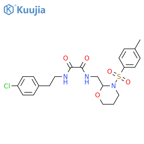 N'-2-(4-chlorophenyl)ethyl-N-{3-(4-methylbenzenesulfonyl)-1,3-oxazinan-2-ylmethyl}ethanediamide structure