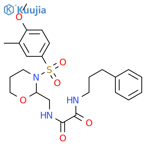 N-{3-(4-methoxy-3-methylbenzenesulfonyl)-1,3-oxazinan-2-ylmethyl}-N'-(3-phenylpropyl)ethanediamide structure