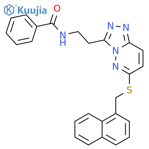 N-2-(6-{(naphthalen-1-yl)methylsulfanyl}-1,2,4triazolo4,3-bpyridazin-3-yl)ethylbenzamide structure