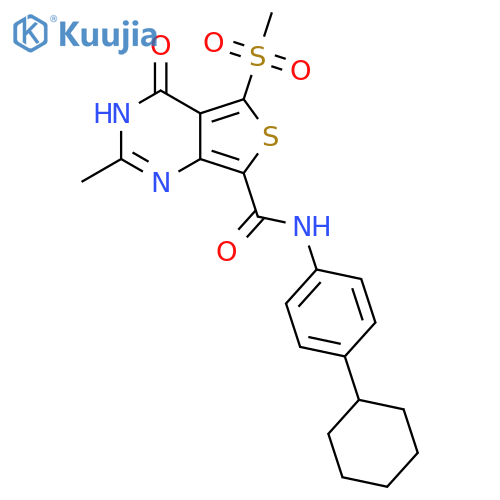 Thieno[3,4-d]pyrimidine-7-carboxamide,N-(4-cyclohexylphenyl)-1,4-dihydro-2-methyl-5-(methylsulfonyl)-4-oxo- structure