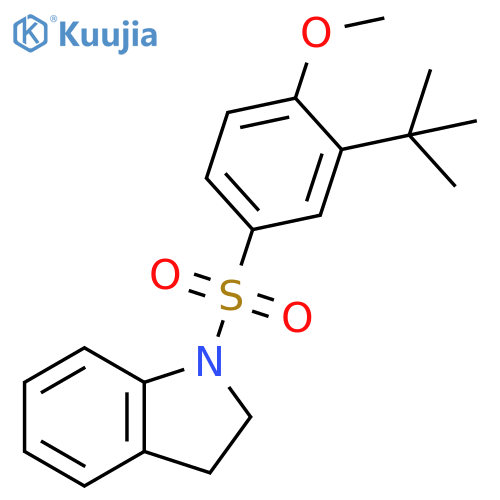1-(3-tert-butyl-4-methoxybenzenesulfonyl)-2,3-dihydro-1H-indole structure