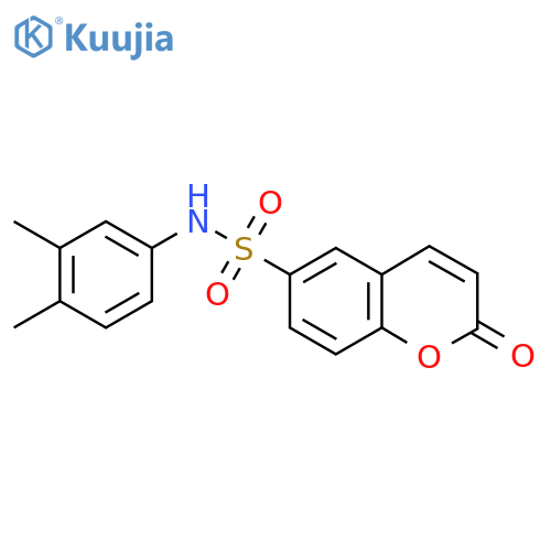 N-(3,4-dimethylphenyl)-2-oxo-2H-chromene-6-sulfonamide structure