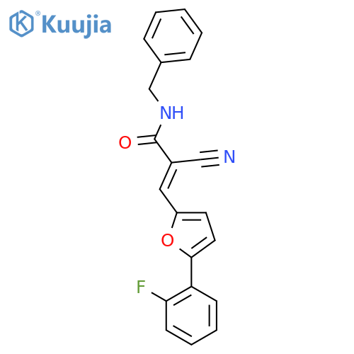 N-benzyl-2-cyano-3-5-(2-fluorophenyl)furan-2-ylprop-2-enamide structure