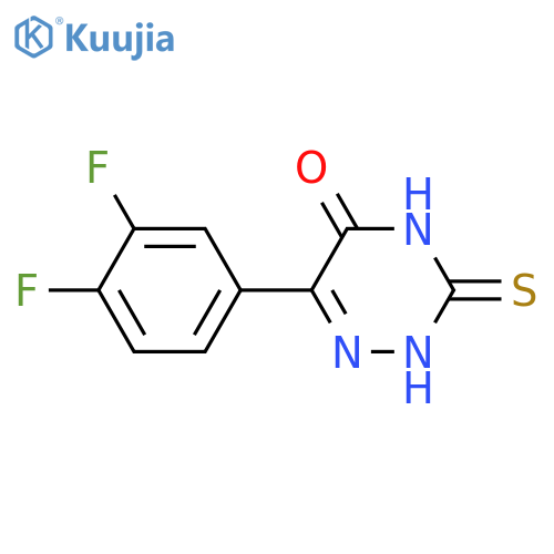 6-(3,4-difluorophenyl)-3-sulfanyl-4,5-dihydro-1,2,4-triazin-5-one structure