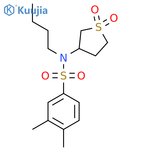 N-butyl-N-(1,1-dioxo-1lambda6-thiolan-3-yl)-3,4-dimethylbenzene-1-sulfonamide structure