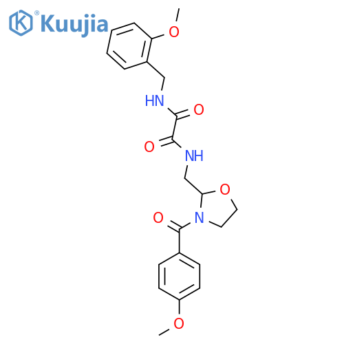 N-{3-(4-methoxybenzoyl)-1,3-oxazolidin-2-ylmethyl}-N'-(2-methoxyphenyl)methylethanediamide structure