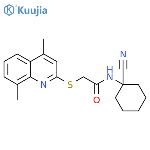 N-(1-Cyanocyclohexyl)-2-[(4,8-dimethyl-2-quinolinyl)thio]acetamide structure