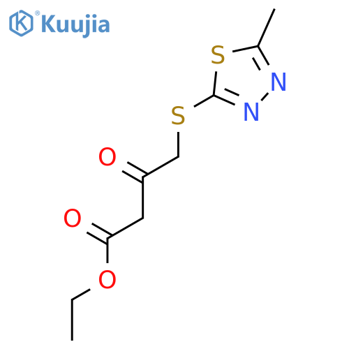 Ethyl 4-(5-methyl-1,3,4-thiadiazol-2-yl)thio-3-oxobutanoate structure