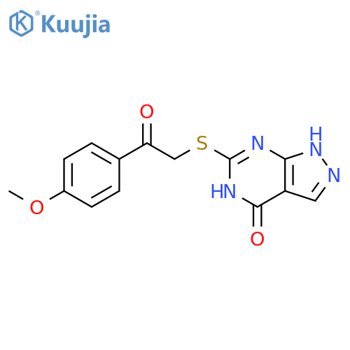 6-{2-(4-methoxyphenyl)-2-oxoethylsulfanyl}-1H,4H,5H-pyrazolo3,4-dpyrimidin-4-one structure