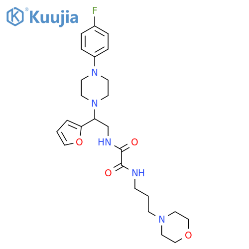 N-{2-4-(4-fluorophenyl)piperazin-1-yl-2-(furan-2-yl)ethyl}-N'-3-(morpholin-4-yl)propylethanediamide structure