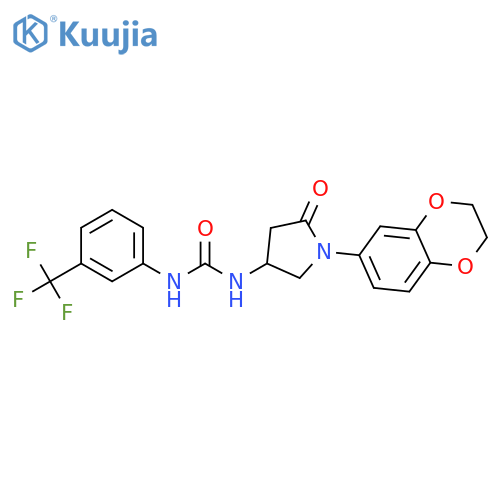 3-1-(2,3-dihydro-1,4-benzodioxin-6-yl)-5-oxopyrrolidin-3-yl-1-3-(trifluoromethyl)phenylurea structure