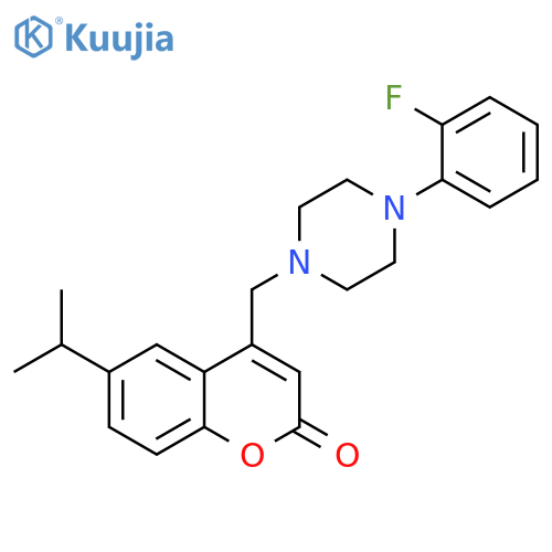 4-{4-(2-fluorophenyl)piperazin-1-ylmethyl}-6-(propan-2-yl)-2H-chromen-2-one structure