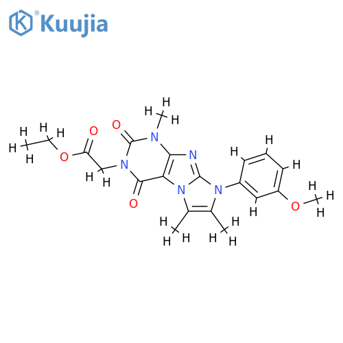 ethyl 2-8-(3-methoxyphenyl)-1,6,7-trimethyl-2,4-dioxo-1H,2H,3H,4H,8H-imidazo1,2-gpurin-3-ylacetate structure