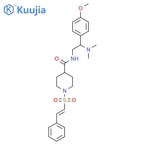 N-[2-(dimethylamino)-2-(4-methoxyphenyl)ethyl]-1-(2-phenylethenesulfonyl)piperidine-4-carboxamide structure