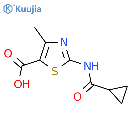 2-(Cyclopropanecarbonyl-amino)-4-methyl-thiazole-5-carboxylic acid structure