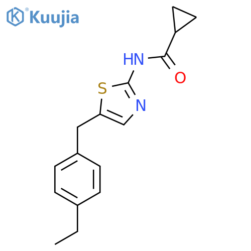 N-{5-(4-ethylphenyl)methyl-1,3-thiazol-2-yl}cyclopropanecarboxamide structure