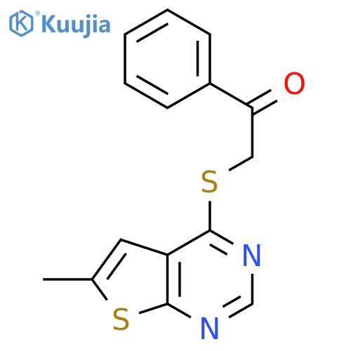2-(6-methylthieno[2,3-d]pyrimidin-4-yl)sulfanyl-1-phenylethanone structure