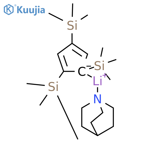 Lithium, (1-azabicyclo[2.2.2]octane)[1,2,4-tris(trimethylsilyl)-2,4-cyclopentadien-1-yl]- structure