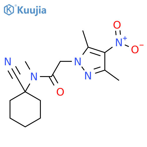 N-(1-cyanocyclohexyl)-2-(3,5-dimethyl-4-nitropyrazol-1-yl)-N-methylacetamide structure