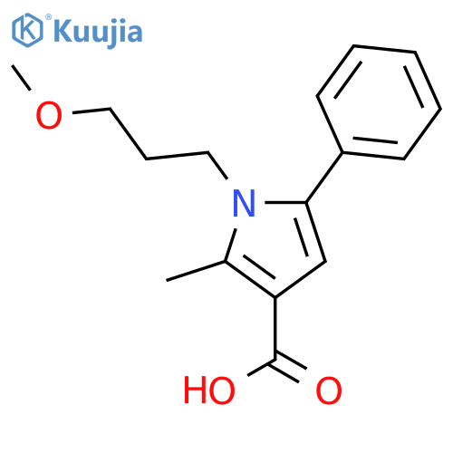 1-(3-Methoxypropyl)-2-methyl-5-phenyl-1H-pyrrole-3-carboxylic acid structure