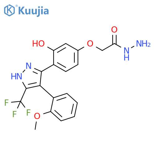 2-{3-hydroxy-4-4-(2-methoxyphenyl)-5-(trifluoromethyl)-1H-pyrazol-3-ylphenoxy}acetohydrazide structure