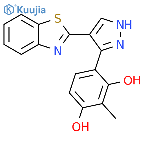 4-4-(1,3-benzothiazol-2-yl)-1H-pyrazol-3-yl-2-methylbenzene-1,3-diol structure