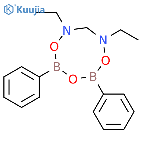 6H-1,3,5,6,8,2,4-Trioxadiazadiborocine, 6,8-diethyldihydro-2,4-diphenyl- structure