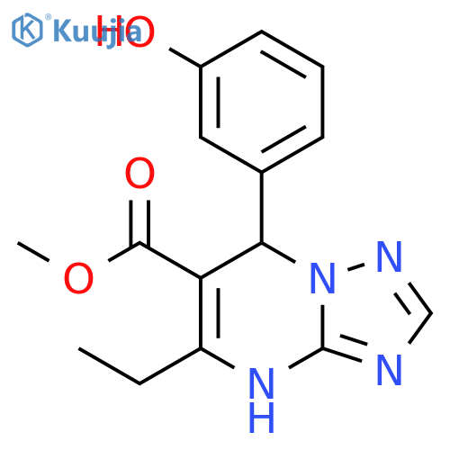 methyl 5-ethyl-7-(3-hydroxyphenyl)-4H,7H-1,2,4triazolo1,5-apyrimidine-6-carboxylate structure