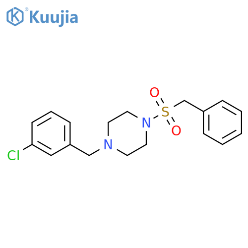 1-(3-chlorophenyl)methyl-4-phenylmethanesulfonylpiperazine structure