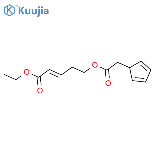 2,4-Cyclopentadiene-1-acetic acid, 5-ethoxy-5-oxo-3-pentenyl ester structure