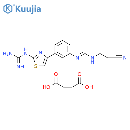 Guanidine, [4-[3-[[[(2-cyanoethyl)amino]methylene]amino]phenyl]-2-thiazolyl]-, (2Z)-2-butenedioate (1:2) (9CI) structure