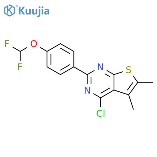4-chloro-2-[4-(difluoromethoxy)phenyl]-5,6-dimethylthieno[2,3-d]pyrimidine structure