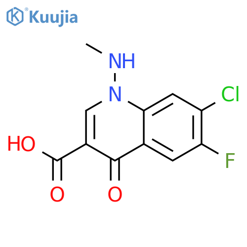 3-Quinolinecarboxylicacid, 7-chloro-6-fluoro-1,4-dihydro-1-(methylamino)-4-oxo- structure