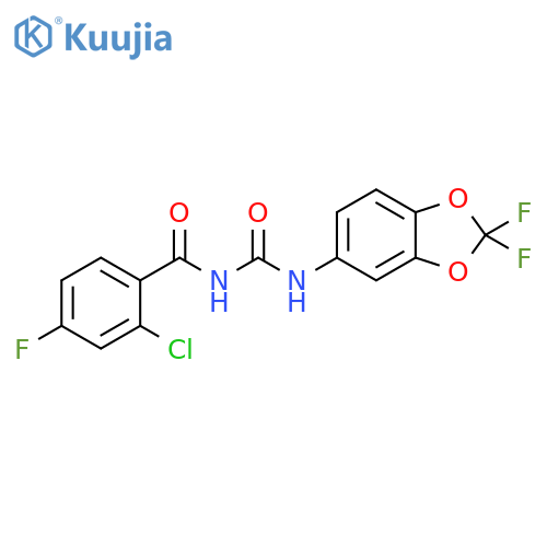 Benzamide, 2-chloro-N-[[(2,2-difluoro-1,3-benzodioxol-5-yl)amino]carbonyl]-4-fluoro- structure