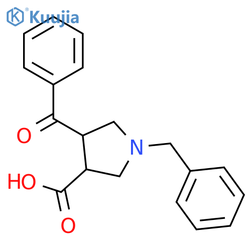 3-Pyrrolidinecarboxylic acid, 4-benzoyl-1-(phenylmethyl)- structure