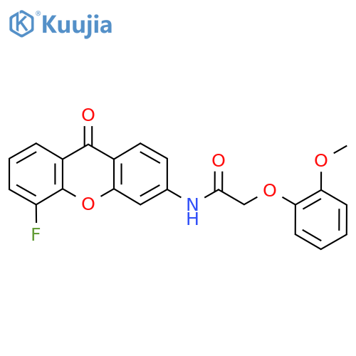 N-(5-fluoro-9-oxo-9H-xanthen-3-yl)-2-(2-methoxyphenoxy)acetamide structure