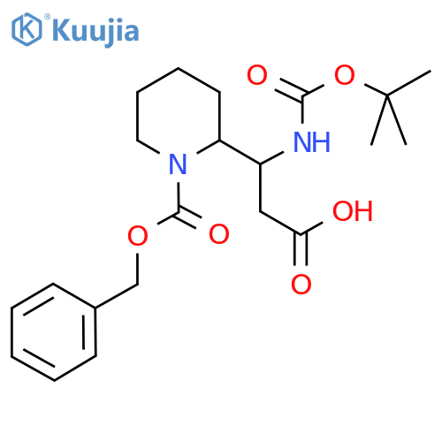 3-(1-((Benzyloxy)carbonyl)piperidin-2-yl)-3-((tert-butoxycarbonyl)amino)propanoic acid structure