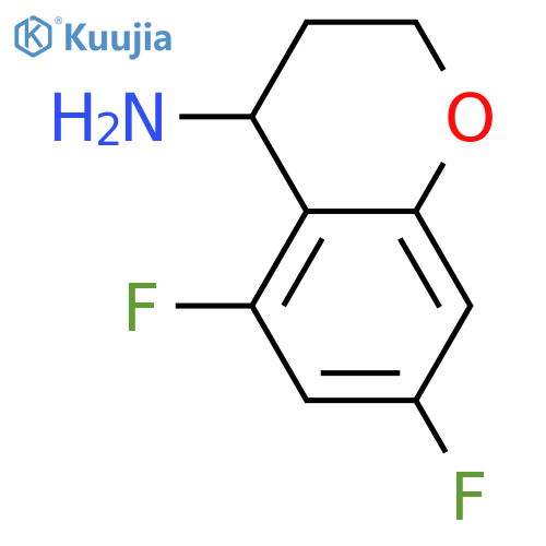 5,7-difluoro-3,4-dihydro-2H-1-benzopyran-4-amine structure