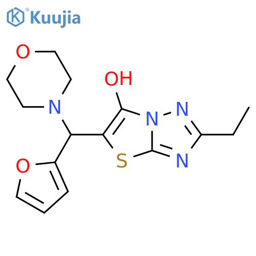 2-ethyl-5-(furan-2-yl)(morpholin-4-yl)methyl-1,2,4triazolo3,2-b1,3thiazol-6-ol structure