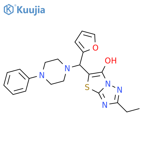 2-ethyl-5-(furan-2-yl)(4-phenylpiperazin-1-yl)methyl-1,2,4triazolo3,2-b1,3thiazol-6-ol structure