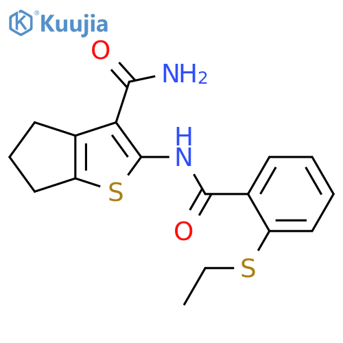 2-2-(ethylsulfanyl)benzamido-4H,5H,6H-cyclopentabthiophene-3-carboxamide structure