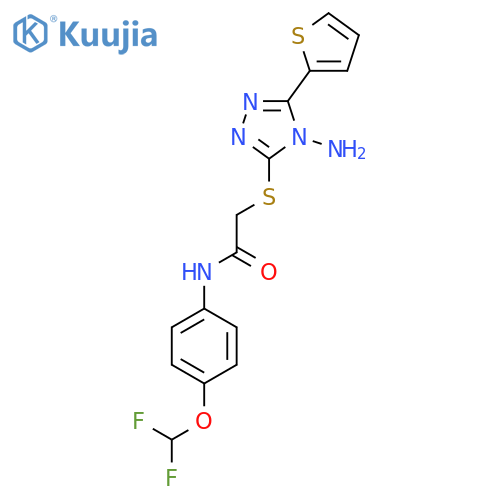 2-{4-amino-5-(thiophen-2-yl)-4H-1,2,4-triazol-3-ylsulfanyl}-N-4-(difluoromethoxy)phenylacetamide structure
